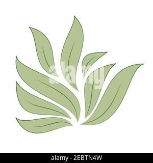 Grüne Blätter isoliert auf weißem Hintergrund für Designs Öko-Karte. Vektorgrafik. Stock Vektor