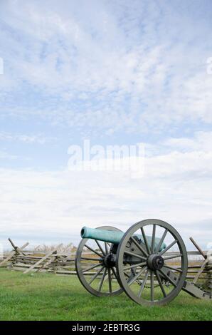 USA, Pennsylvania, Gettysburg, Cannon auf dem Schlachtfeld von Gettysburg Stockfoto