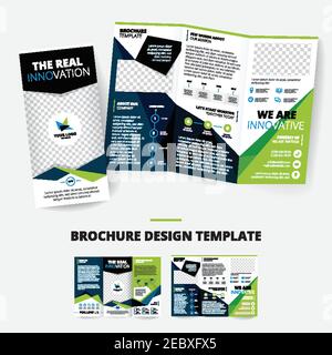 Broschüre Design-Vorlage mit geometrischen Formen Informationen über Unternehmen Ort Für Logo Business Infografik Elemente Vektor Illustration Stock Vektor