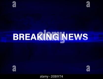 Blaue neueste Nachrichten Hintergrund mit leuchtenden Formen. Moderne Nachrichten präsentieren Hintergrunddesign Stockfoto