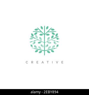 Kreative abstrakte Baum Logo Design Illustration Symbol Vektor Vorlage Stock Vektor