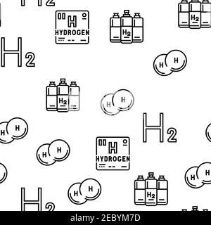 Wasserstoff-Industrie Vektor Nahtloses Muster Stock Vektor