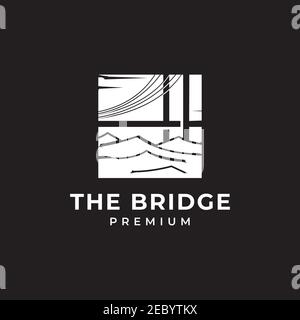 Einfaches Bridge Logo Design Inspiration. Kreative Brücke Symbol Illustration Stock Vektor