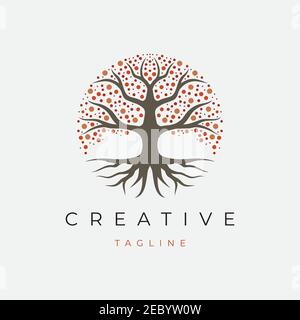 Life Tree Logo Design Symbol Illustration Vektor Vorlage Stock Vektor