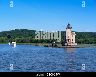 Rondout Leuchtturm, den Hudson River, New York Stockfoto