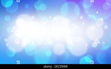 Schöne Abstract blau Bokeh Hintergrund mit leuchtenden Lichtern und einzigartig Unscharfe Kreise Stockfoto