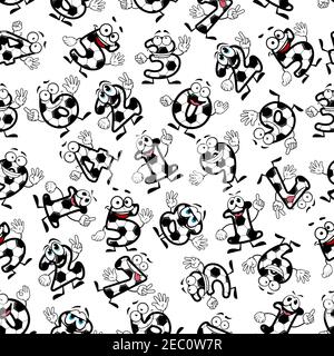 Cartoon lustige Fußball oder Fußball Zahlen nahtlose Muster von lächelnden Ziffern. Für Sport, Bildung Thema oder Innenarchitektur Stock Vektor