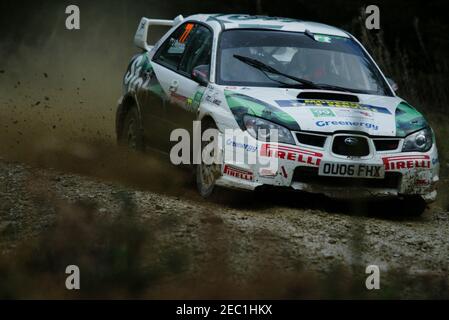 2006 WORLD RALLY CHAMPIONSHIP BRITISH LEG RENNEN IN BRECHFA WALD IN DER NÄHE VON CARMARTHEN IN WEST WALES Stockfoto