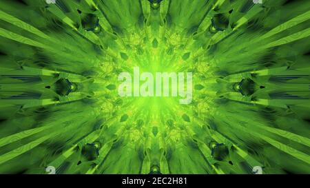 3D Abbildung des grün leuchtenden Tunnels Stockfoto