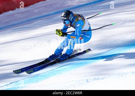 Olympia delle Tofane, Cortina (BL), Italien. Februar 2021, 13th. Marsaglia Francesca (ita) in Aktion während 2021 FIS Alpine World SKI Championships - Abfahrt - Frauen, Alpin Ski Race - Photo Franco Debernardi/LM Credit: LiveMedia/Alamy Live News Stockfoto