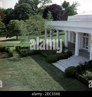 Rosengarten Rekonstruktion, Fortschritte Fotos. Blick auf den Rosengarten Baufortschritt entlang der West Wing Colonnade. White House, Washington, D.C. Stockfoto