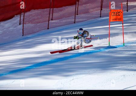 LEDECKA Ester (CZE) im Einsatz während der FIS Alpine Ski Weltmeisterschaften 2021 - Abfahrt - Damen, alpines Skirennen in Cortina (BL), Italien. , . Februar 13 2021 (Foto: IPA/Sipa USA) Quelle: SIPA USA/Alamy Live News Stockfoto