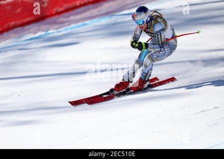 Cortina (BL, Italien. Februar 2021, 13th. Cortina (BL), Italien, Olympia delle Tofane, 13. Februar 2021, LEDECKA Ester (CZE) im Einsatz während der FIS Alpine World SKI Championships - Abfahrt - Damen - Alpine Ski Race 2021 Quelle: Luca Tedeschi/LPS/ZUMA Wire/Alamy Live News Stockfoto