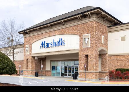 Buford, USA - Jan 17th 2021: Vorderansicht des Marshalls-Geschäfts in Buford, GA. Stockfoto