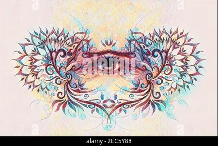 Dekorative Zeichnung. Original Hand auf Papier zu zeichnen. Stockfoto