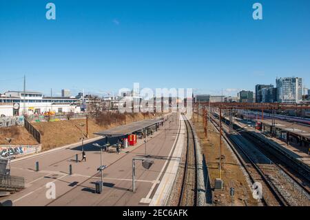 Kopenhagen Dänemark - März 18. 2018: Dybbolsbro Bahnhof Stockfoto