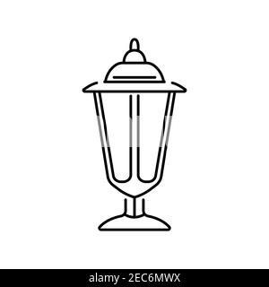 The black line icon of a street garden lamp. Garden icon. Logo Stock Vektor