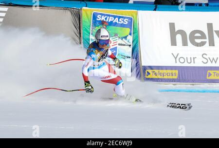 2/13/2021 - SUTER Corinne (SUI) Goldmedaille 2021 FIS Alpine Ski Weltmeisterschaften - Abfahrt - Frauen, Alpinskirennen in Cortina (BL), Italien, Februar 13 2021 (Foto: IPA/Sipa USA) Stockfoto