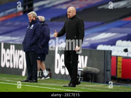 Burnley-Manager Sean Dyche beim Premier League-Spiel im Selhurst Park, London. Bilddatum: Samstag, 13. Februar 2021. Stockfoto