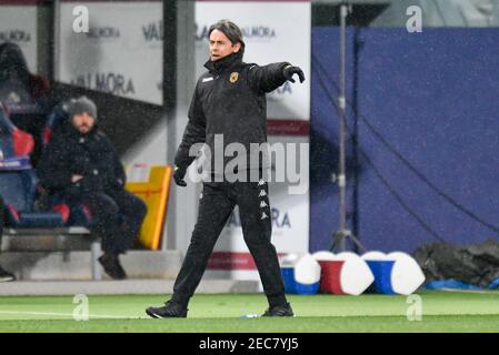 2/12/2021 - Filippo Inzaghi (Trainer Benevento Calcio) während Bologna FC gegen Benevento Calcio, Italienische Fußballserie A Spiel in Bologna, Italien, Februar 12 2021 (Foto by IPA/Sipa USA) Stockfoto