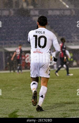 Bologna, Italien. Februar 2021, 12th. Bologna, Italien, Renato Dall'Ara Stadion, 12. Februar 2021, Nicolas Viola (Benevento Calcio) während Bologna FC gegen Benevento Calcio - Italienischer Fußball Serie A Spiel Credit: Alessio Marini/LPS/ZUMA Wire/Alamy Live News Stockfoto