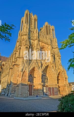 Kathedrale von Reims im Département Pyrénées-Orientales, in der Grand Est Region in Frankreich. Stockfoto
