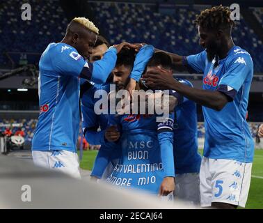 Neapel, Kampanien, Italien. Februar 2016, 9th. Während des italienischen Serie A Fußballmatches SSC Napoli gegen FC Juventus am 13. Februar 2021 im Diego Armano Maradona Stadion in Neapel.im Bild: LORENZO INSIGNE Credit: Fabio Sasso/ZUMA Wire/Alamy Live News Stockfoto