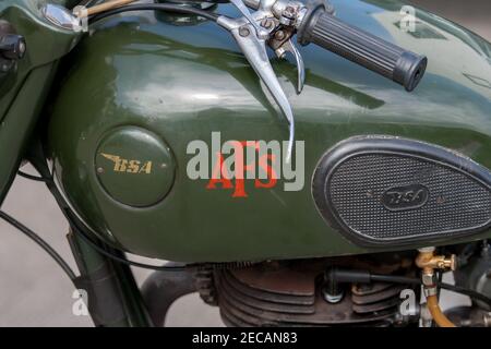 Vintage-BSA-Motorzyklus Stockfoto