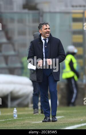 Fabio Pecchia Coach (Cremonese) während des italienischen "Serie B Spiel zwischen Cremonese 1-2 Lecce im Giovanni Zini Stadion am 13. Februar 2021 in Cremona, Italien. Quelle: Maurizio Borsari/AFLO/Alamy Live News Stockfoto