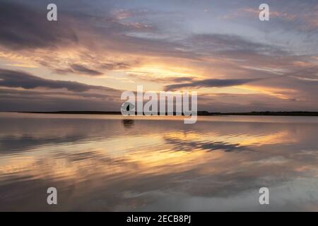 Sonnenuntergang auf der Insel unserer Lieben Frau Wexford Irland Stockfoto