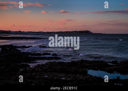 banff scotland Beach.Blick über Whitehills Stockfoto