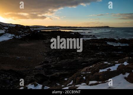 banff scotland Beach.Blick über Whitehills Stockfoto