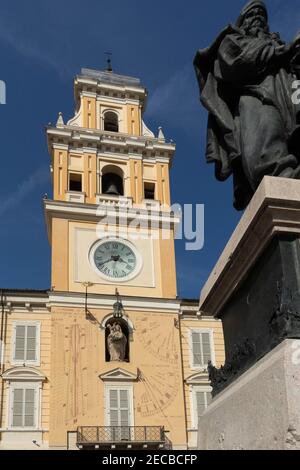 Historische Uhr Stadt Parma, Italien 2019 Stockfoto