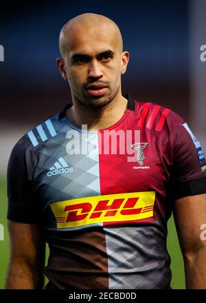 Twickenham Stoop, London, Großbritannien. Februar 2021, 13th. Englisch Premiership Rugby, Harlequins versus Leicester Tigers; Morris of Harlequins Kredit: Action Plus Sports/Alamy Live News Stockfoto