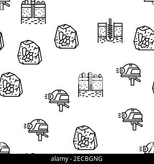 Geologie Erforschung Vektor Nahtloses Muster Stock Vektor