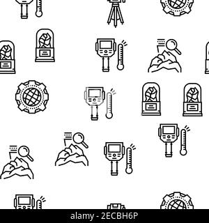 Geologie Erforschung Vektor Nahtloses Muster Stock Vektor