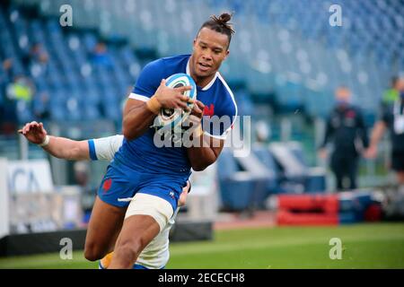 Teddy Thomas (Frankreich) während des 2021 Six Nations Rugby-Spiels, ItalienV Frankreich am 6. Januar 2021 im Stadio Olimpico in Rom, Italien - Foto Stockfoto