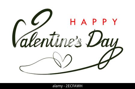 Herzlichen Glückwunsch zum Valentinstag, Bildunterschrift mit Kalligraphie und Sans Serif Text Stock Vektor