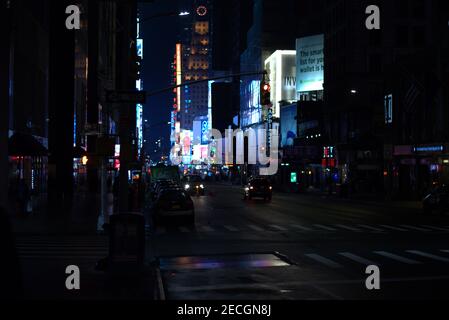 Times Square, New York. Im Epizentrum von Manhattan an der Kreuzung von 42nd Street und 7th Avenue. Stockfoto