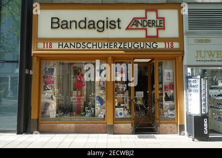 Wien Mariahilfer Straße, Bandagist Anderle Stockfoto