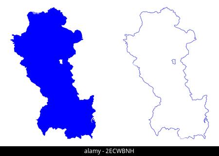 Provinz Potenza (Italien, Italienische Republik, Basilikata oder Lucania Region) Karte Vektordarstellung, Skizze Provinz Potenza Karte Stock Vektor