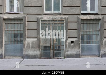 Wien, Nibelungenviertel, altes Lager Stockfoto