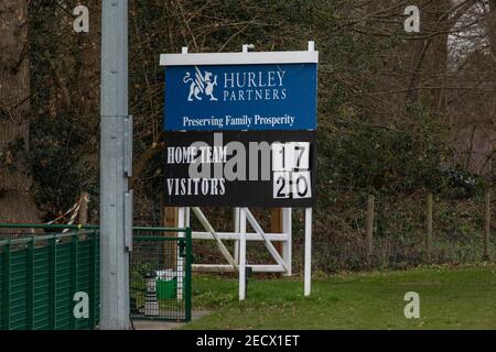 Surrey, Großbritannien. Februar 2021, 13th. Endergebnis beim Allianz Premier 15s Spiel zwischen Harlequins Women und Loughborough Lightning in Cobham, Surrey, England. Kredit: SPP Sport Presse Foto. /Alamy Live Nachrichten Stockfoto