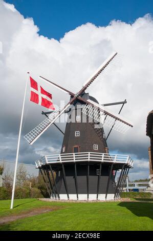 Ejegod Windmühle in der Stadt Nykoebing in Dänemark Stockfoto