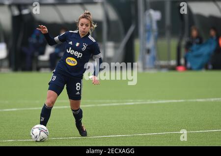 Vinovo (NACH, Italien. Februar 2021, 13th. Vinovo (TO), Italien, Juventus Training Center, 13. Februar 2021, Martina Rosuci (Juventus) während des Juventus gegen Empoli Ladies - Italienische Coppa Italia Frauen Fußballspiel Credit: Danilo Vigo/LPS/ZUMA Wire/Alamy Live News Stockfoto