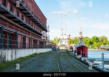 Hafen der Stadt Lübeck in Deutschland Stockfoto