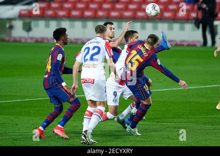 Joselu von Deportivo Alaves während des Liga-Spiels zwischen FC Barcelona und Deportivo Alaves im Camp Nou in Barcelona, Spanien. Stockfoto