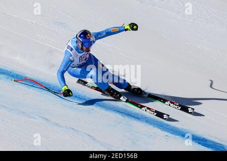 Cortina (BL, Italien. Februar 2021, 14th. Cortina (BL), Italien, Vertigine, 14. Februar 2021, PARIS Dominik ITA während 2021 FIS Alpine Ski Weltmeisterschaften - Abfahrt - Männer - Alpine Ski Rennen Credit: Luca Tedeschi/LPS/ZUMA Wire/Alamy Live News Stockfoto