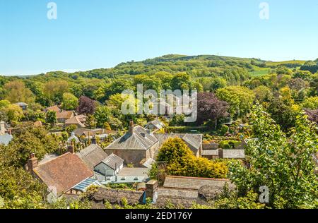 Dorf Godshill auf Isle of Wight, Südengland Stockfoto