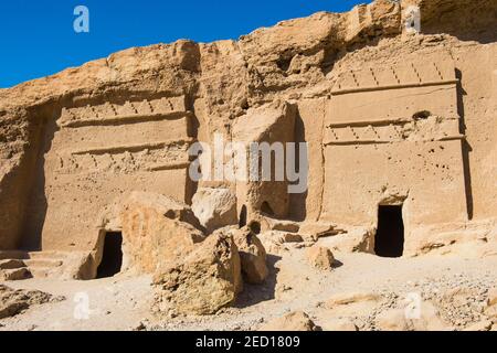 Al Bidea Nabaetean Friedhof, Tobuk Provinz, Saudi-Arabien Stockfoto